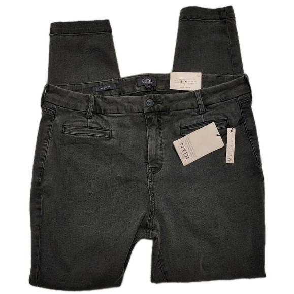 NYDJ Denim - NWT NYDJ Ami Skinny Stretch Jeans "Folsom" Women's 14 Charcoal Faded Black NEW!